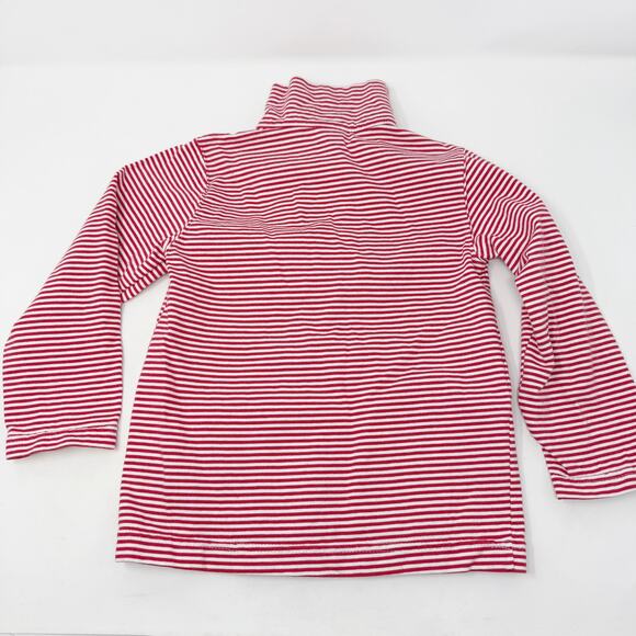 Bella Bliss Boys 3T Red White Striped Pima Half Zip Pullover Cotton Long Sleeve - Picture 2 of 10